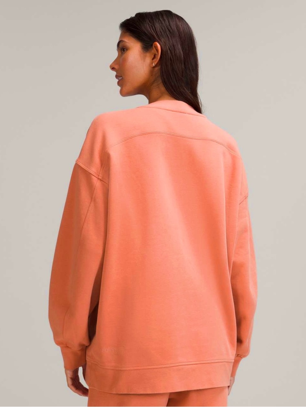 Lululemon Perfectly Oversized Crew Size 8 Pink Coral Tone 100% cotton - Picture 2 of 12